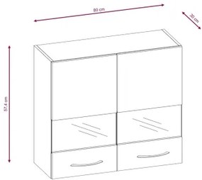 Konyhablokk VALERIA 180 cm barna/sonoma tölgy