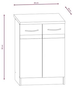Konyhabútor VALERIA 240 cm, sonoma tölgy/barna