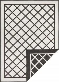 Fekete krémszínű lapos szőnyeg kétoldalas külső-belső 120x170cm