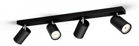 Philips Kosipo fekete mennyezeti LED szpotlámpa, GU10 foglalattal, max. 4x10W, 5059430PN