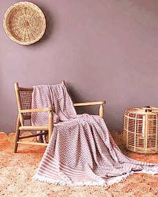Szőtt pamut takaró exkluzív Lara barna 150x200cm TiaHome