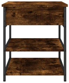 füstös tölgy színű szerelt fa cipőtároló pad 70x42,5x50 cm
