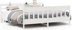 vidaXL fehér tömör fenyőfa ágy matrac nélkül 180 x 200 cm