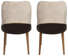 Nova Cream and Walnut étkezőszék szett, 2 db, 2 db
