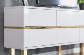 TV asztal/szekrény Mynga (magasfényű fehér). 1025859