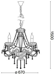 Ideal Lux - Kristály csillár láncon AMADEUS 6xE14/40W/230V átm. 67 cm átlátszó