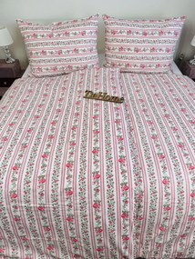 Falu rózsaszín pamut ágyneműhuzat TiaHome - 1x Párna 90x70cm, 1x Paplan 140x200cm