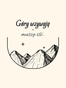 Fém poszter Fali dekoráció Hegyek hívnak, mennem kell