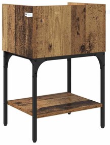 Éjjeli asztal fiókkal 2 pcs Régi fa 40 x 29 x 60 cm Faanyag