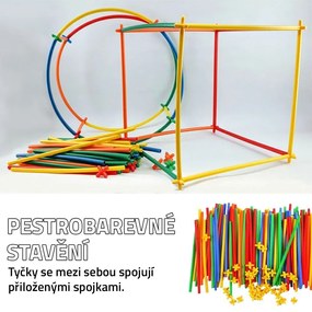 Kreatív gyerek modellező építőjáték - összerakható pálcikák - 500 darab