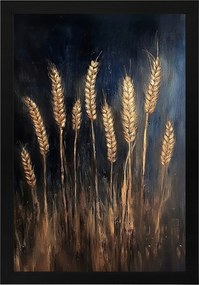 Poszter Keret Fa Olaj Természet Növényzet Falu Mező Gabona Kalászok 40x60