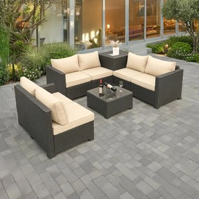 Avenberg ENCANTA Nagy kerti kanapé szett párnákkal és tárolóval