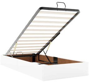 Ottomán ágykeret matrac nélkül fehér 100x200 cm műbőr