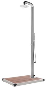 Rozsdamentes acél kerti zuhany barna aljjal 230 cm