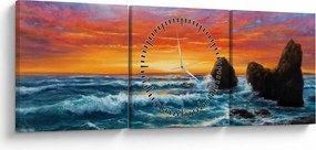 Kép - naplemente (órával) (90x30 cm)