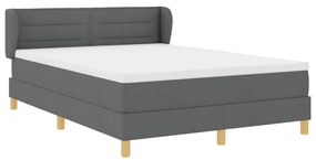 Boxspring Ágy Matrac Kivitel Sötétszürke 140x190 cm Szövet