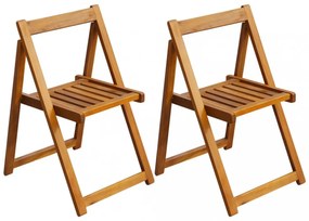 2 db összecsukható tömör akácfa kerti szék
