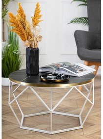 Kávésasztal DIAMOND 40x70 cm arany/fekete/fehér