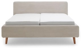 Bézs kárpitozott franciaágy 180x200 cm Mattis Cord – Meise Möbel