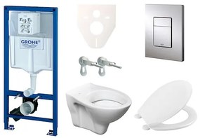 Fali WC szett GROHE előtétfalas szereléshez + Ceramia S-Line Pro WC 38528SET-KR