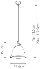 Hinkley HK-AMELIA-P-M-CM - Csillár rúdon AMELIA 1xE27/60W/230V fényezett króm