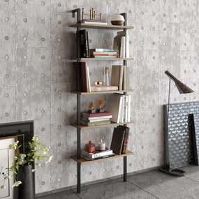könyvespolc Piante - Walnut, Black