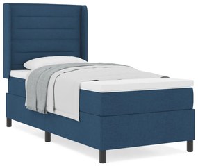 Boxspring Ágy Mattal Kék 100x200 cm Szövet