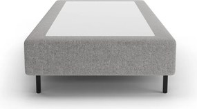 Szürke kárpitozott egyszemélyes ágy ágytámla nélkül 90x200 cm Whale – Micadoni