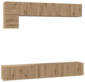 TV szekrény garnitúra 5 pcs kézműves tölgy 100 x 30 x 30 cm