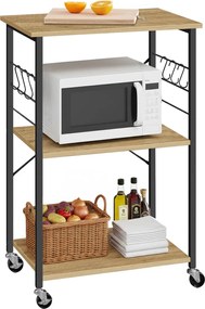 Gurulós tárolóasztal 3 polccal TAYLOR ARTISAN 60x40 cm