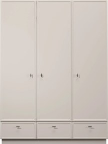 Lorini gardróbszekrény 150 cm polcokkal - kasmír / fekete T-bar fogantyúk