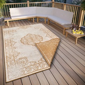 Okkersárga-fehér kültéri szőnyeg 160x230 cm Cebu – NORTHRUGS