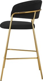 Design bárszék, fekete Velvet szövet/gold króm arany, DASMIN TYP 2