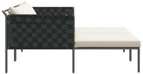 Napozóágy párnákkal 2 fő részére Anthracite 115x153x69,5 cm Acél
