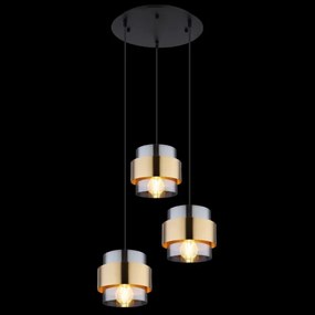 Globo 15560-3H - MILEY 3xE27/60W függeszték fekete/antik réz