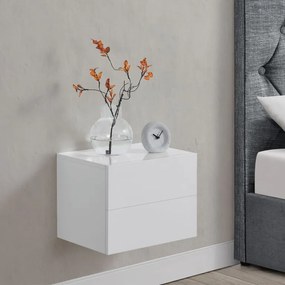 Függő éjjeliszekrény 40 x 29 x 30 cm 2 fiókkal fehér