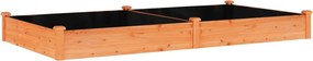 vidaXL barna tömör fenyőfa kerti magaságyás béléssel 240x120x25 cm