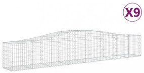 9 db íves horganyzott vas gabion kosár 400x50x60/80 cm