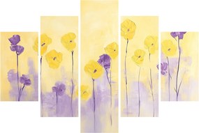 Kép - Lila és sárga virágok (150x105 cm)