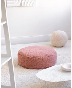 Rózsaszín buklé gyerek babzsákfotel Round – Wigiwama