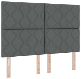 Boxrugós ágy matracmal Sötétszürke 140 x 200 cm szövet