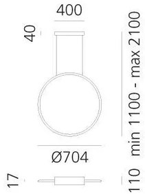 Artemide 1992260APP - LED Dimmelhető csillár zsinóron DISCOVERY LED/50W/230V bronz