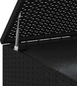 Fekete Polyrattan Kerti Párnatartó Doboz 100 X 49 X 103,5 Cm