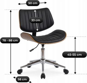 Forgószék fekete színben, műbőr kárpittal. TEKSAS