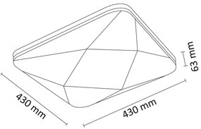 LED Dimmelhető mennyezeti lámpa KASTOR távirányítóval LED/72W/230V
