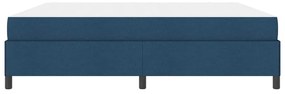 Boxrugós ágy Kék és Fekete 200 x 200 cm Textil és mérnöki fa