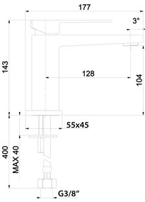 Sapho - LATUS 14 cm-es mosdócsaptelep matt fekete