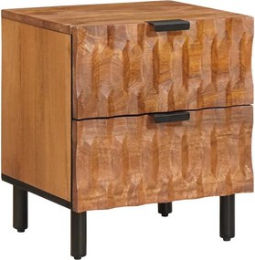 vidaXL Éjjeliszekrény fiókkal Barna 40 x 33 x 46 cm Tömör Mangófát
