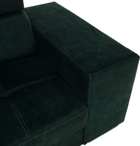 Ülőgarnitúra, smaragdzöld, balos, MALAGA BIG