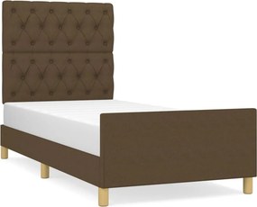 vidaXL sötétbarna szövet ágykeret matrac nélkül 80x200 cm